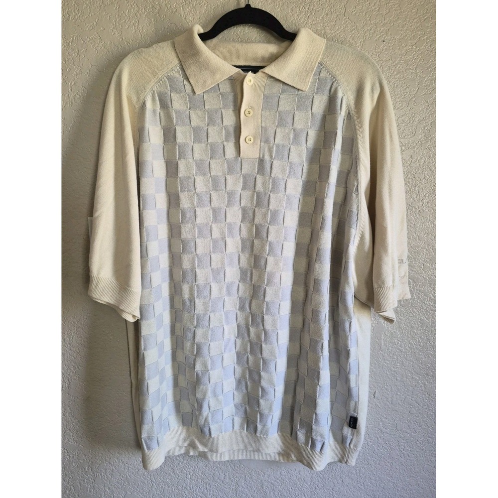 Vintage Outkast Polo Golf Shirt Men's XL Streetwear Y2K Hip Hop Cream Checker